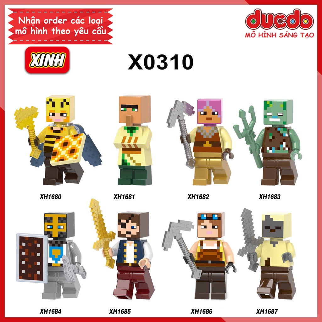 Minifigures các nhân vật Minecraft - Đồ chơi Lắp ghép Xếp hình Mini Mô hình XINH X1310