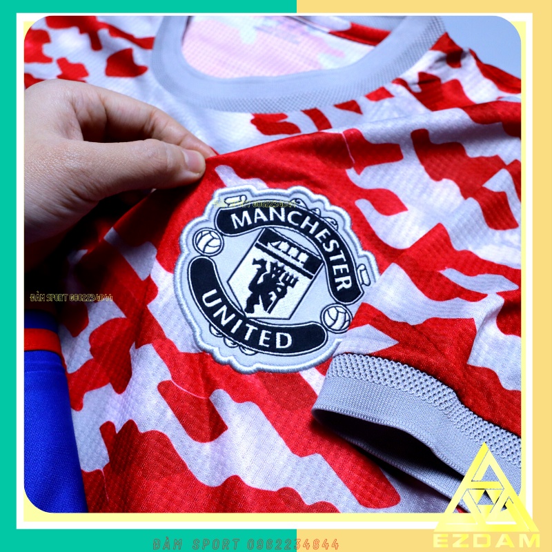Bộ Áo Bóng Đá Training CLB Manchester United 21-22 , Bộ quần áo đá banh vải thái cao cấp