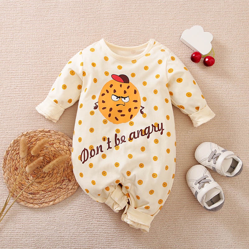 Áo Liền Quần Tay Dài In Hình Bánh Quy Dễ Thương Thời Trang Xuân Thu 0183