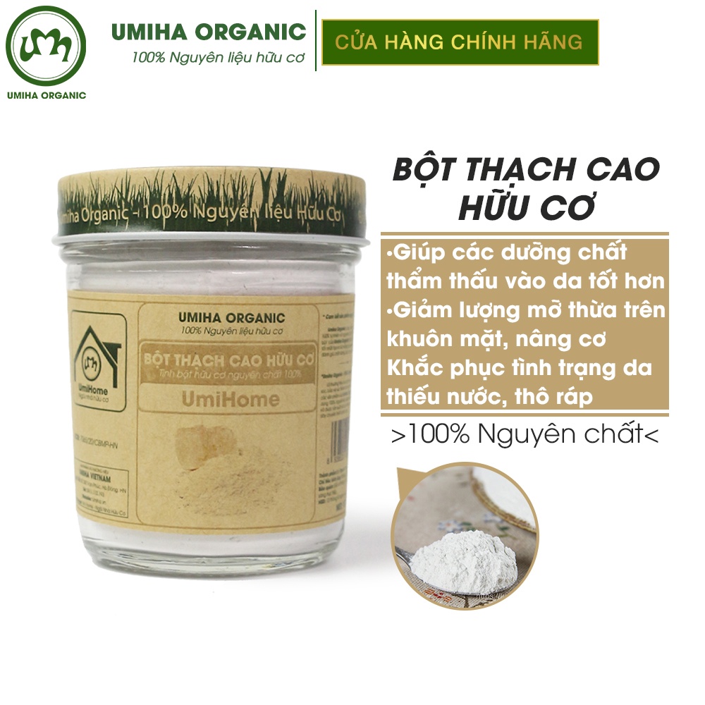 Bột Thạch Cao nguyên chất UMIHA ORGANIC 135G đắp mặt nạ trắng da, loại bỏ mụn giảm nhờn hiệu quả