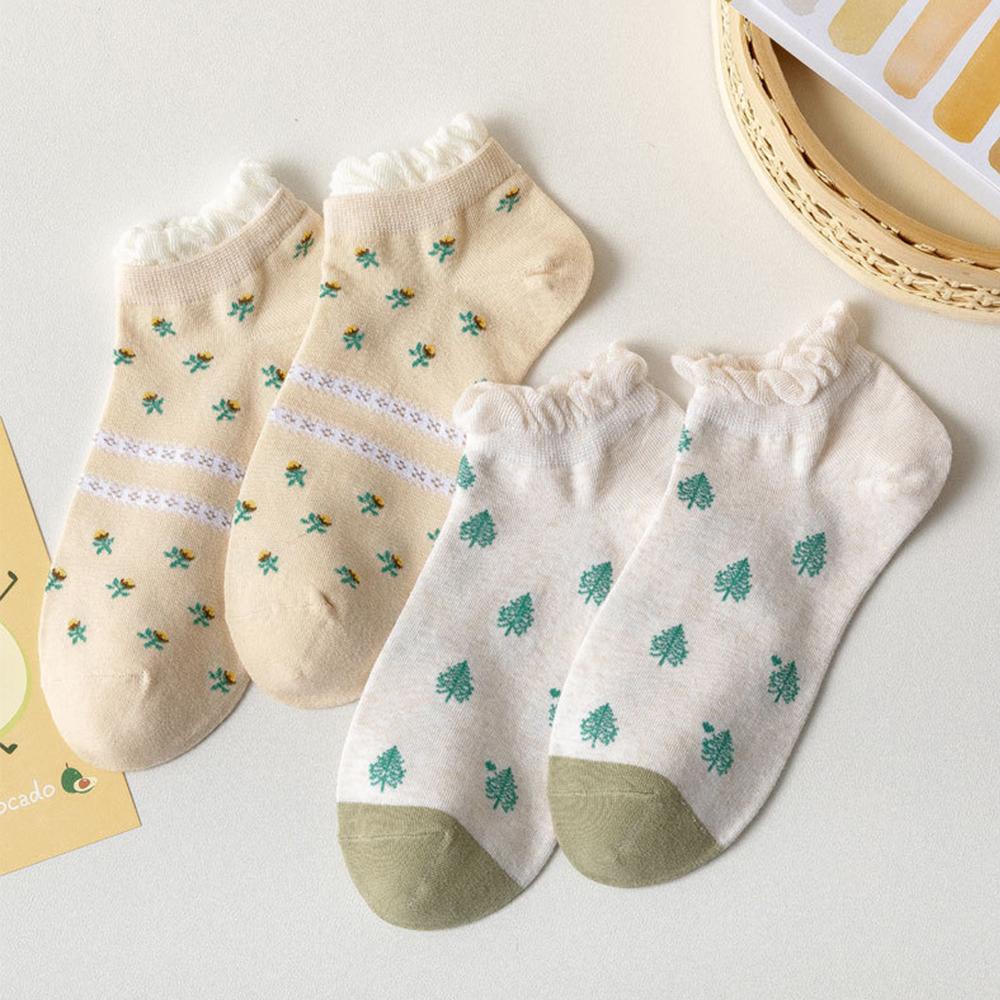 2 Đôi Vớ Cotton Mềm Mại In Họa Tiết Cổ Điển