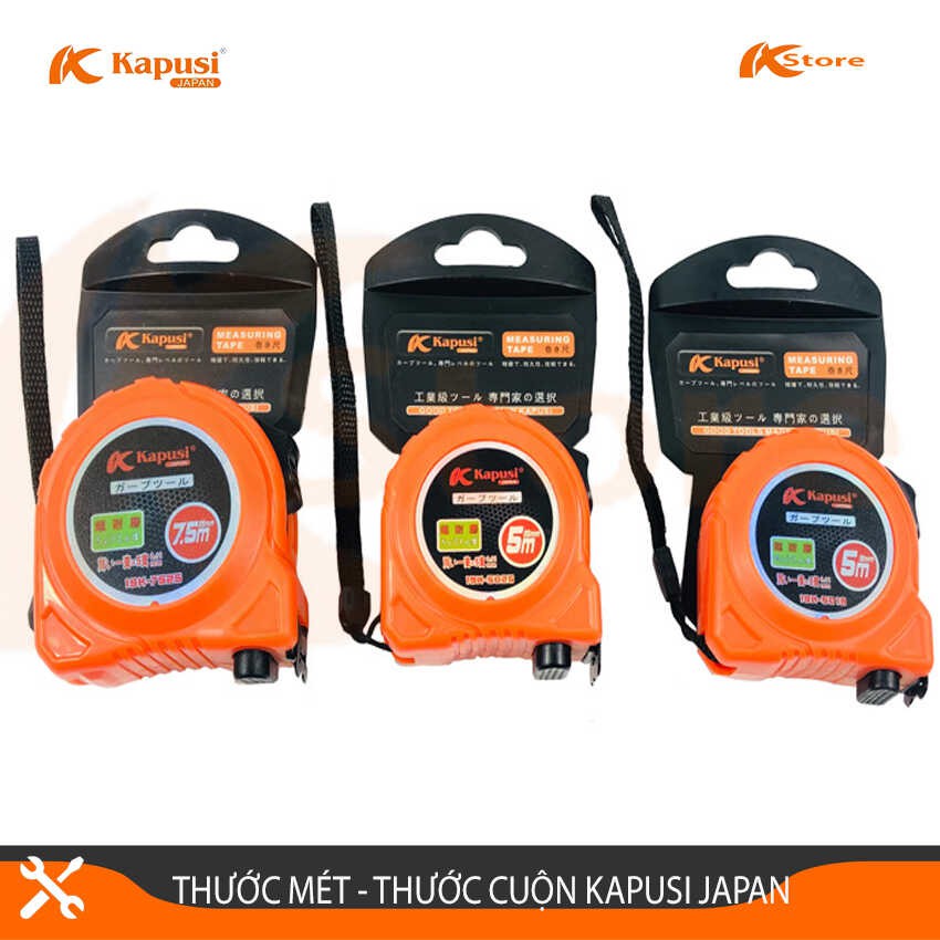 THƯỚC MÉT - THƯỚC CUỘN KAPUSI JAPAN KÍCH THƯỚC 7.5 MÉT, ĐỘ BỀN CAO AN TOÀN KHI SỬ DỤNG, HÀNG CHÍNH HÃNG cao cấp