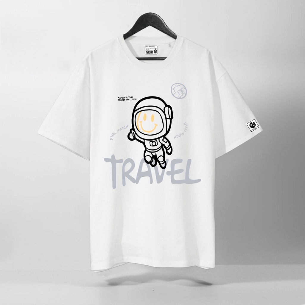 Áo Thun Tay Lỡ Space travel, Form rộng oversize, áo phông unisex, chất liệu Cotton - KKIM Shop