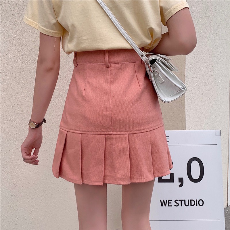 Chân Váy Chữ A Xếp Ly Phong Cách Retro Hàn Quốc 2 Màu Lựa Chọn | BigBuy360 - bigbuy360.vn