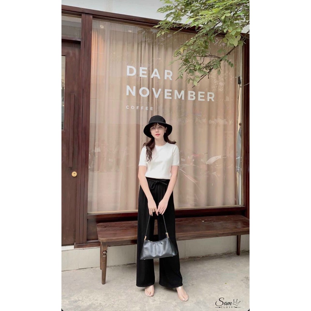 Quần sớ chất tăm ống suông dáng dài siêu hách dáng 2 màu