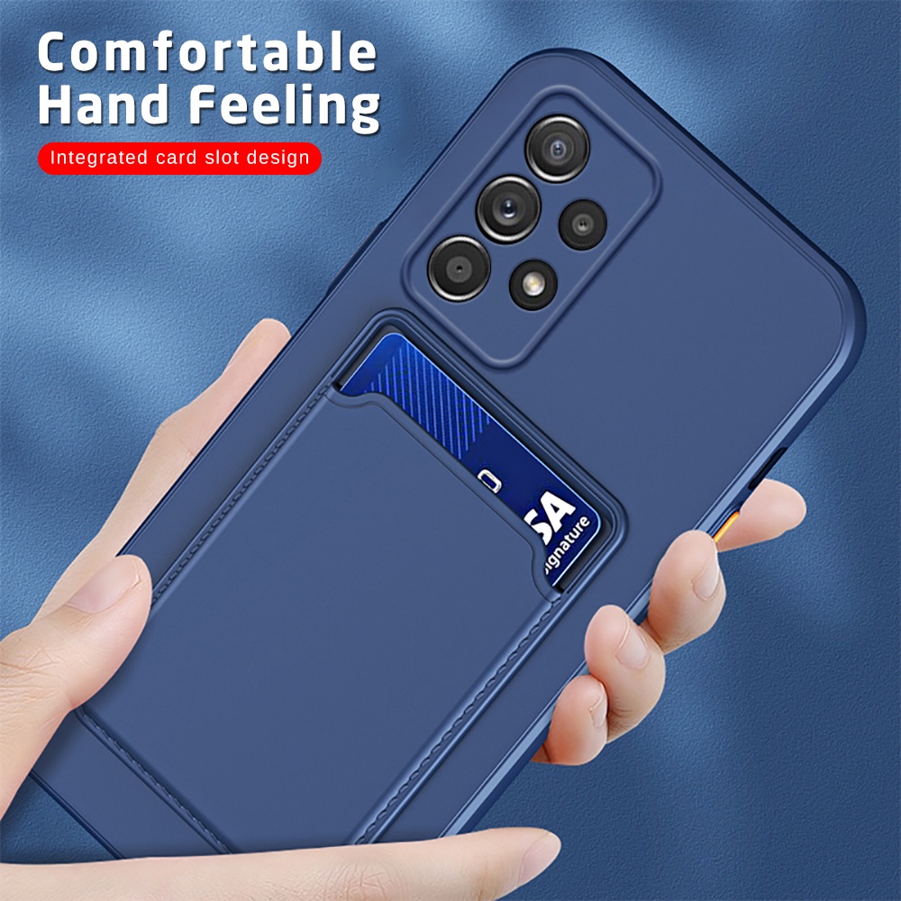 Ốp Điện Thoại Silicon Mềm Chống Sốc Có Ngăn Đựng Thẻ Cho Samsung Galaxy A135F A23 A13 A32 A52S A52 4G 5G