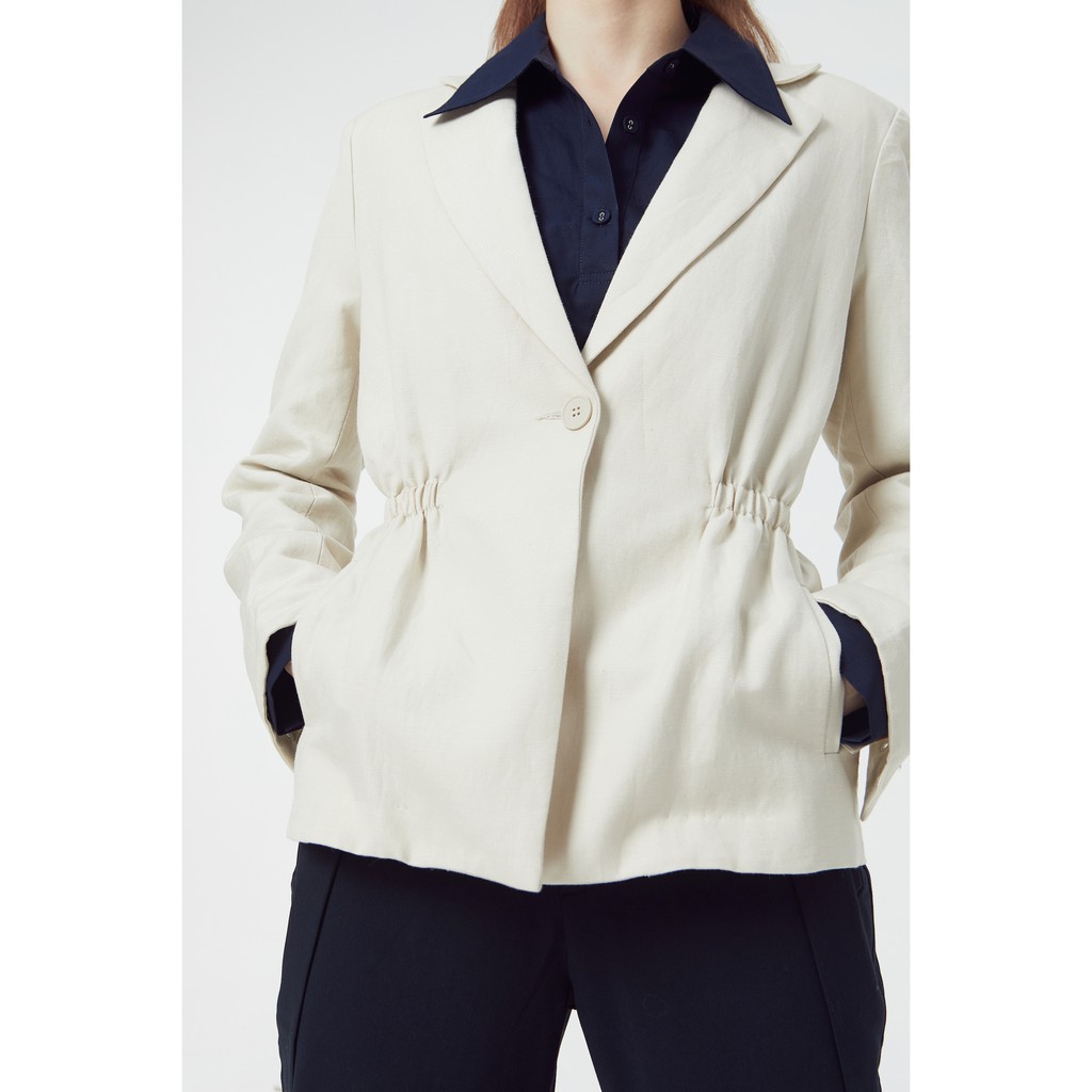 TheBlueTshirt - Instant Chic Linen Blazer Beige - Áo Khoác Linen Màu Kem | BigBuy360 - bigbuy360.vn