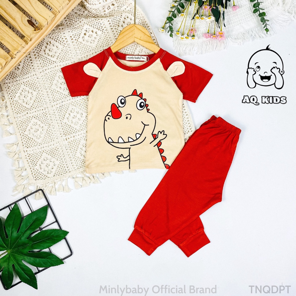 [8-28kg Freeship] Bộ Tay Cộc Quần Dài Thun Lạnh Cho Bé Phối Tai Thỏ Dễ Thương Hàng Chính Hãng Minlybaby Unibaby - TNQDPT
