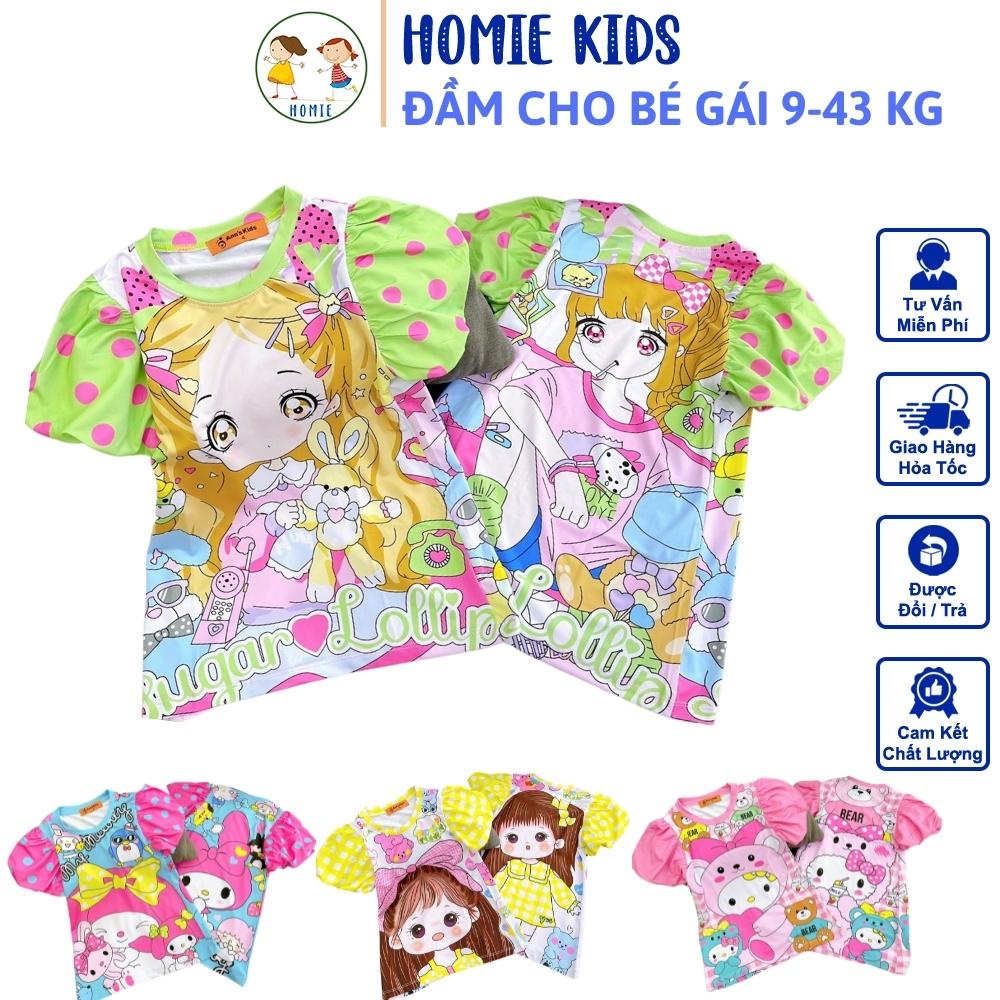 Váy Bé Gái 9-43 Kg Thun Lạnh 3D Bộ Váy Đầm Trẻ Em Cho Bé 1-14 Tuổi In Hoạt Hình Hot Trend Siêu Yêu Homie Kids