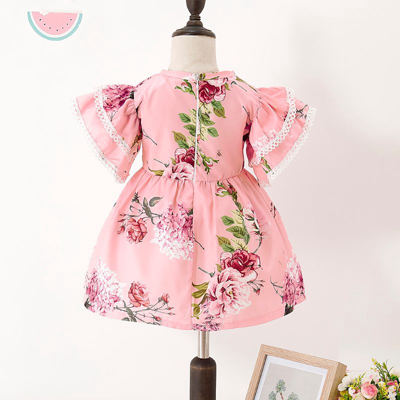 Mary☆2019 Cute Newborn Toddler Kids Baby Girl Sister Matching Clothes Ruffles Floral Princess Dress