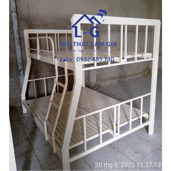 Giường tầng sắt khung vuông 48 cao cấp - giá mềm - 1m4-1m6