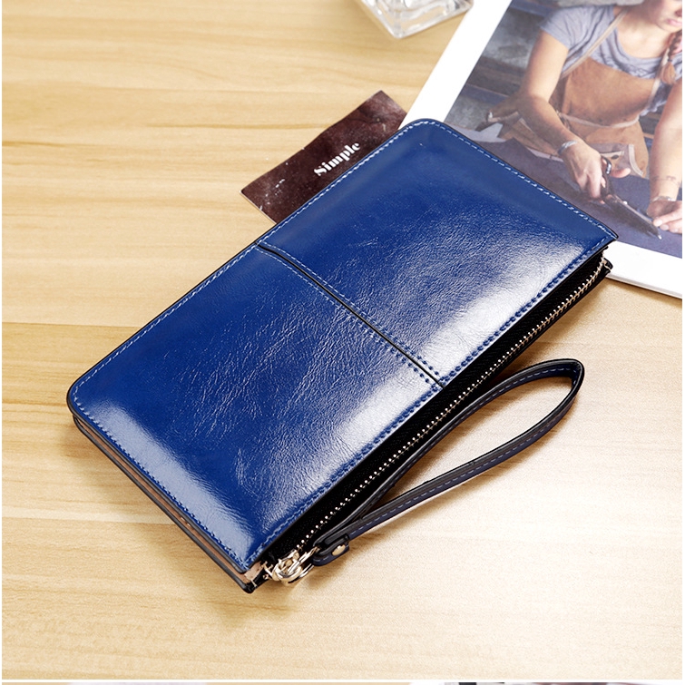 VERSDO  Women Forever Young Splicing Leather PU Wallets Long Zipper Clutch Long Purse