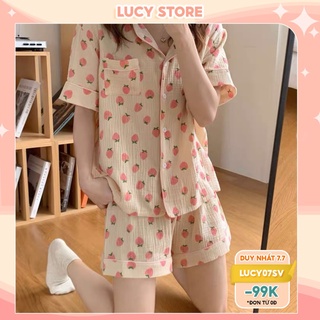 Đồ Bộ Đồ Ngủ Pijama Nữ Cao Cấp Thiết Kế Thanh Lịch Vải Đũi Mềm Mại Êm Ái Thoáng Mát