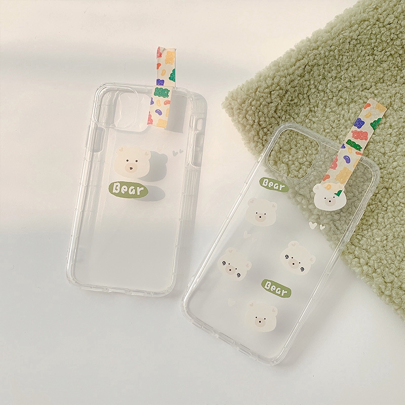 Ốp lưng iphone Ốp điện thoại bằng nhựa mềm trong suốt họa tiết gấu cho IPHONE 11PRO/XSMAX/XR/8PLUS 1 Dinuo case