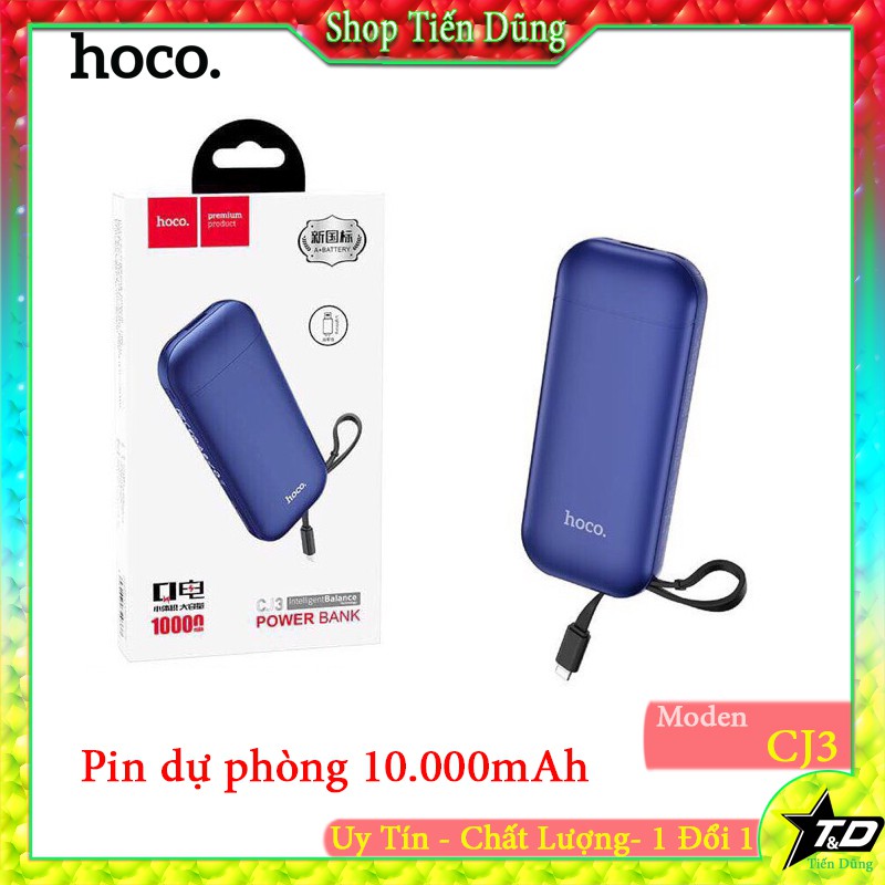 Pin sạc dự phòng 10000mah hoco CJ3 kiêm dây sạc đi kèm