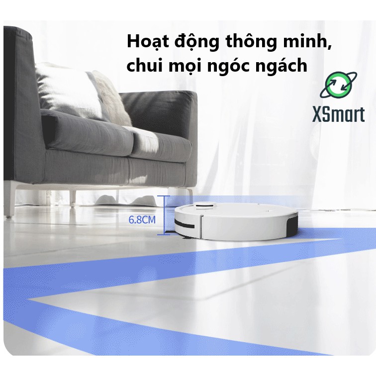 X-ONE SHOP Robot Hút Bụi Lau Nhà Thông Minh ES350 PRO Cao Cấp 3 Trong 1, Cảm Biến Chạm, Chống Va Chạm Thông Minh Có Led