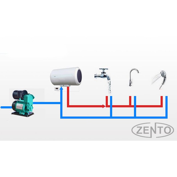 Máy bơm tăng áp tự động có bình tích áp zento 370A-1