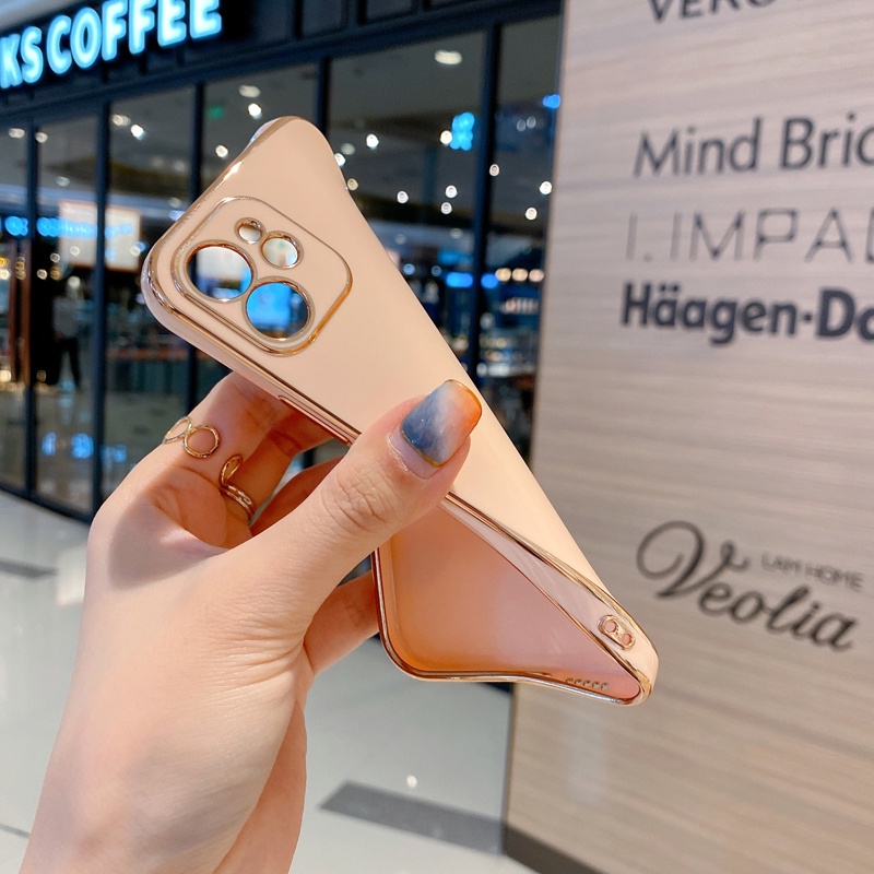 Ốp điện thoại viền mềm mạ vuông thích hợp cho iPhone 12 11 pro max mini x s xr 6s 7p