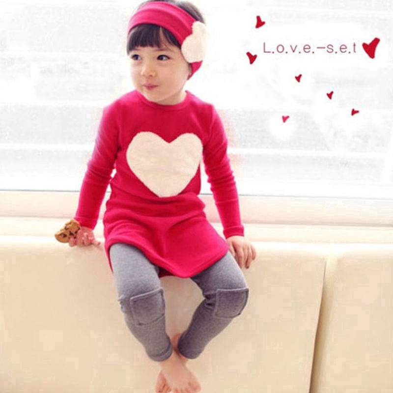 Set đồ bộ dài tay và băng đô dễ thương cho bé gái