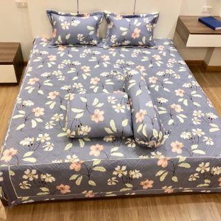 Bộ chăn ga chần phủ cotton lụa cao cấp