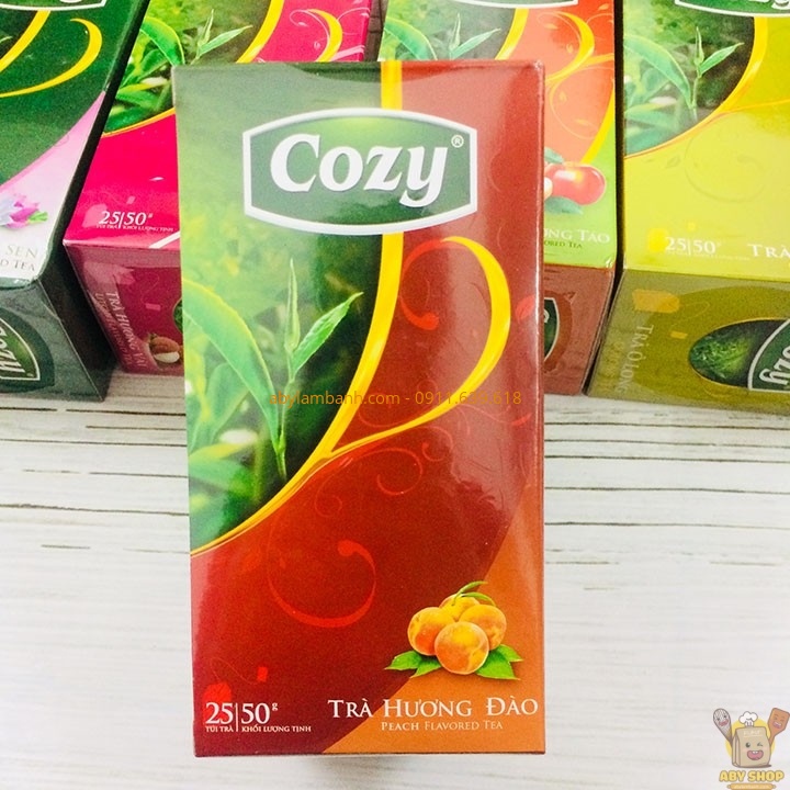 TRÀ COZY HƯƠNG ĐÀO - hộp 50gr ( 25 gói x 2gr )