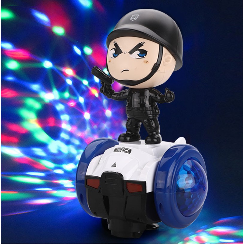 [ SALE CỰC SỐC] Xe đồ chơi cân bằng robot cảnh sát xoay 360 độ có đèn, nhạc cho bé, ĐỒ CHƠI