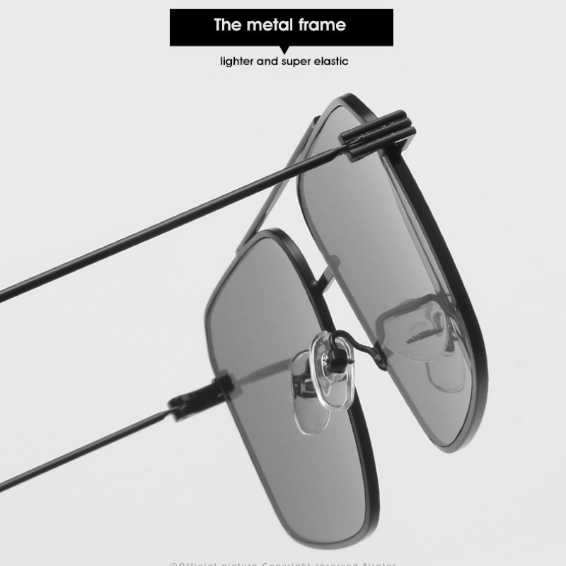 (KIQI-FASHION) COD Kính Mát Gọng Kim Loại Chống Tia Uv400 Thời Trang Cho Nam Nữ