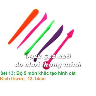 Đồ chơi cát - Set 13: Bộ 5 món khắc tạo hình cát