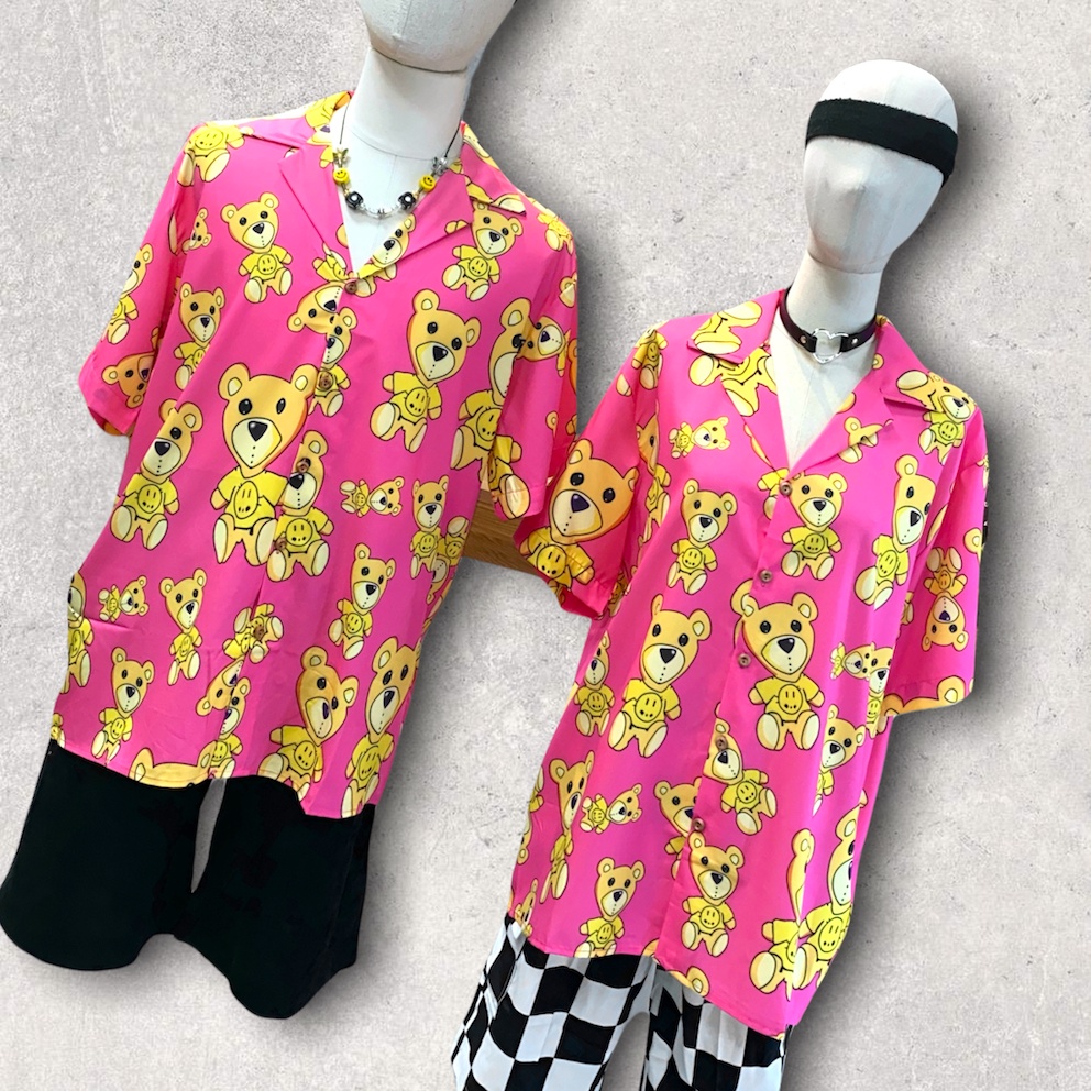 Áo Sơ Mi Cổ Vest Hình Chú Gấu - Mã Số: C33