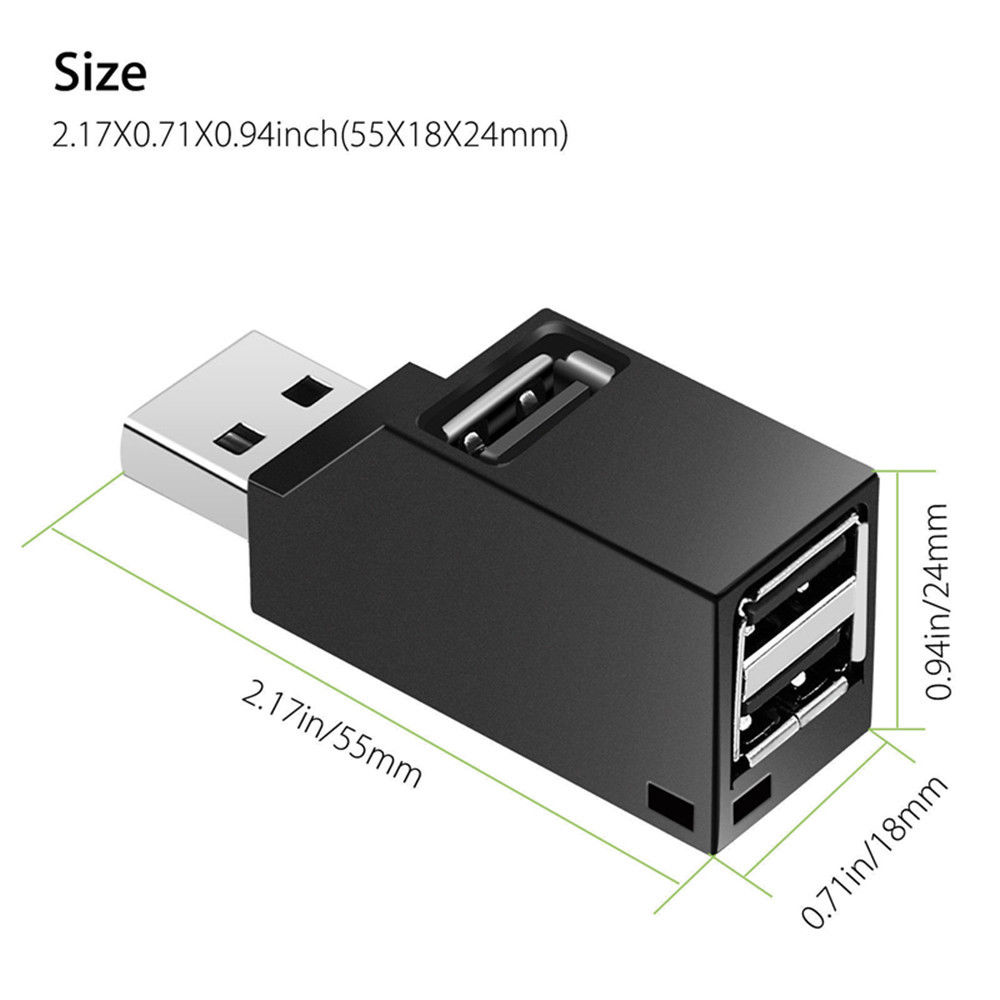 ❤LANSEL❤ New USB 3.0 Hub Mini 3 Ports Adapter Portable High Speed Universal Data Transfer Splitter Box/Multicolor