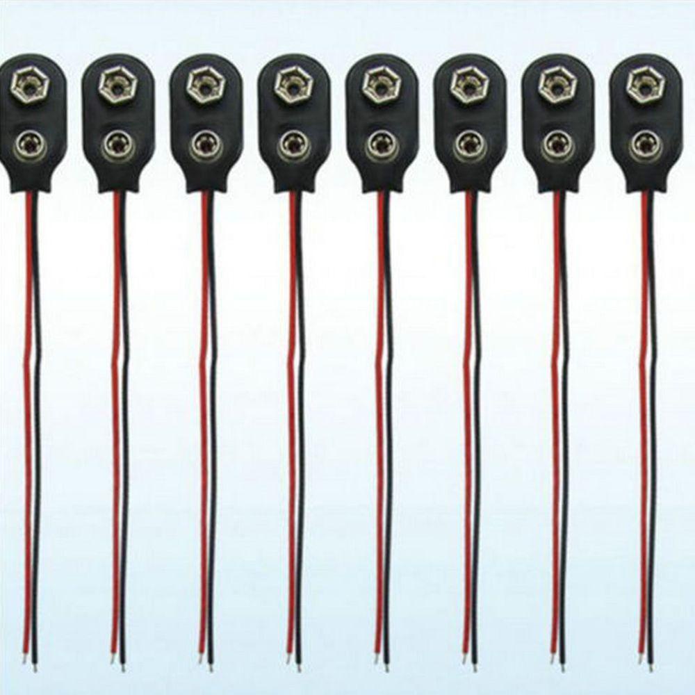 Bộ 10 Dây Cáp Nối Pin 9V Dài 10CM Màu Đen