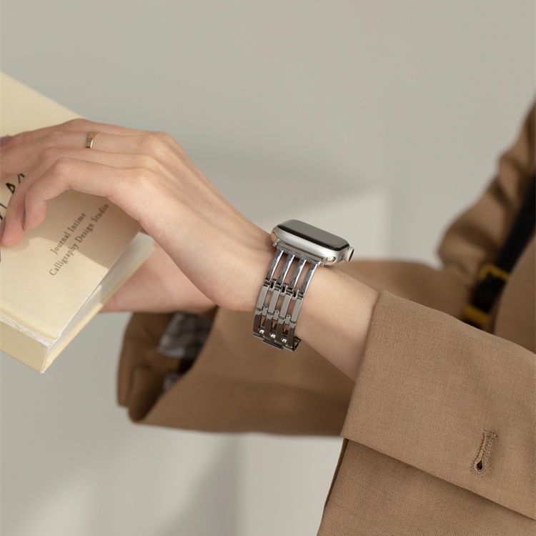 Dây Đeo Đồng Hồ Bằng Kim Loại 41mm 45mm 38mm 42mm 44mm 40mm Dành Cho iWatch serise 8 7 6 5 4 3 2 SE
