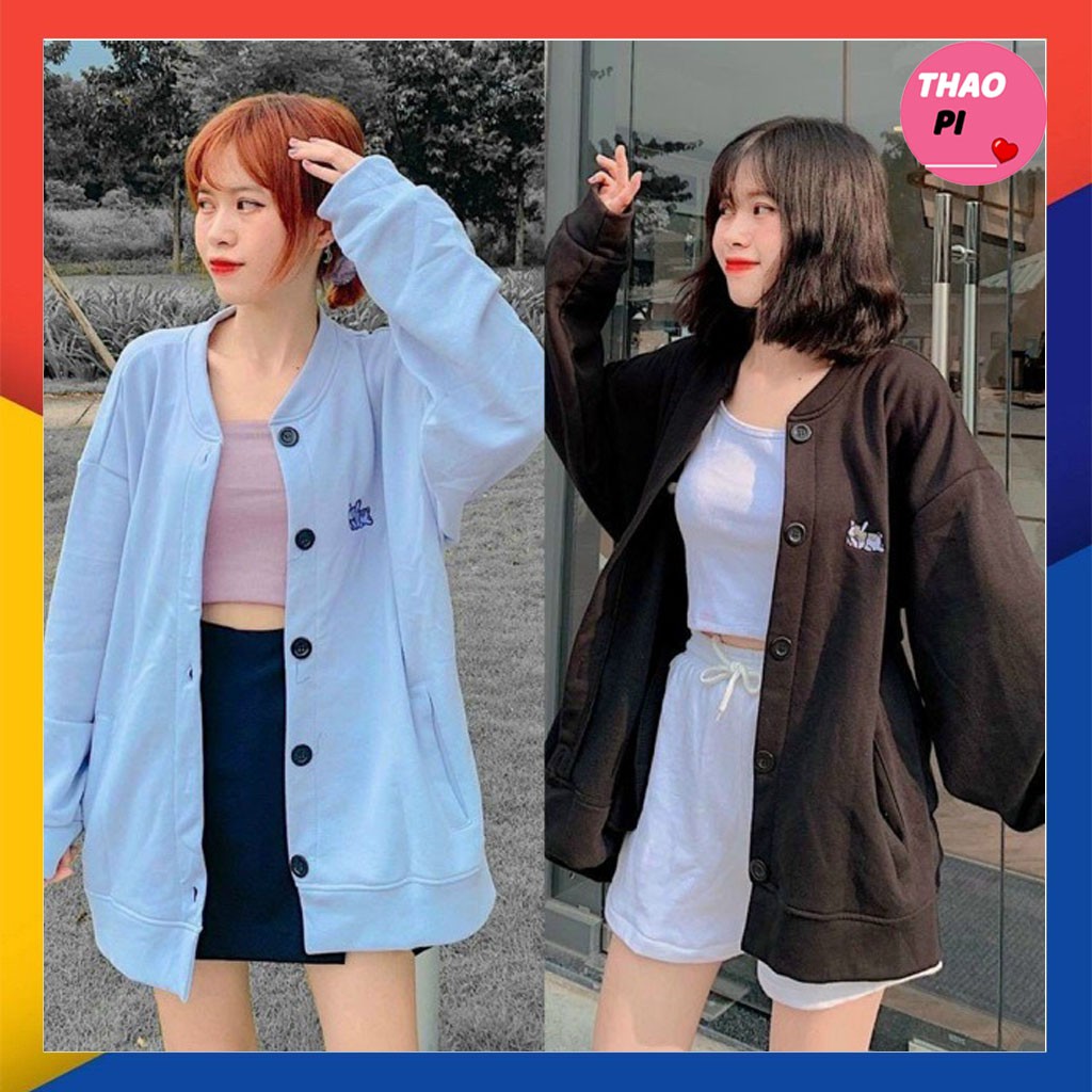 [Mã FAMARAL1 giảm 10K đơn 50K] Áo khoác boomber unisex phối nút đen siêu đẹp - hàng chuẩn shop