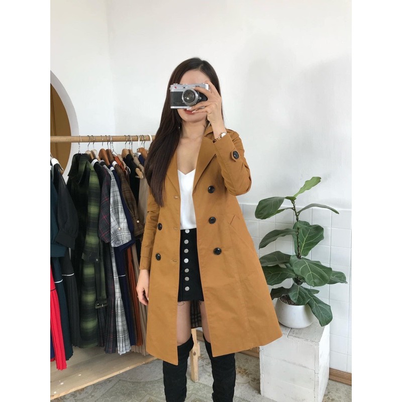 Áo khoác măng tô kaki (ảnh thật có sẵn)