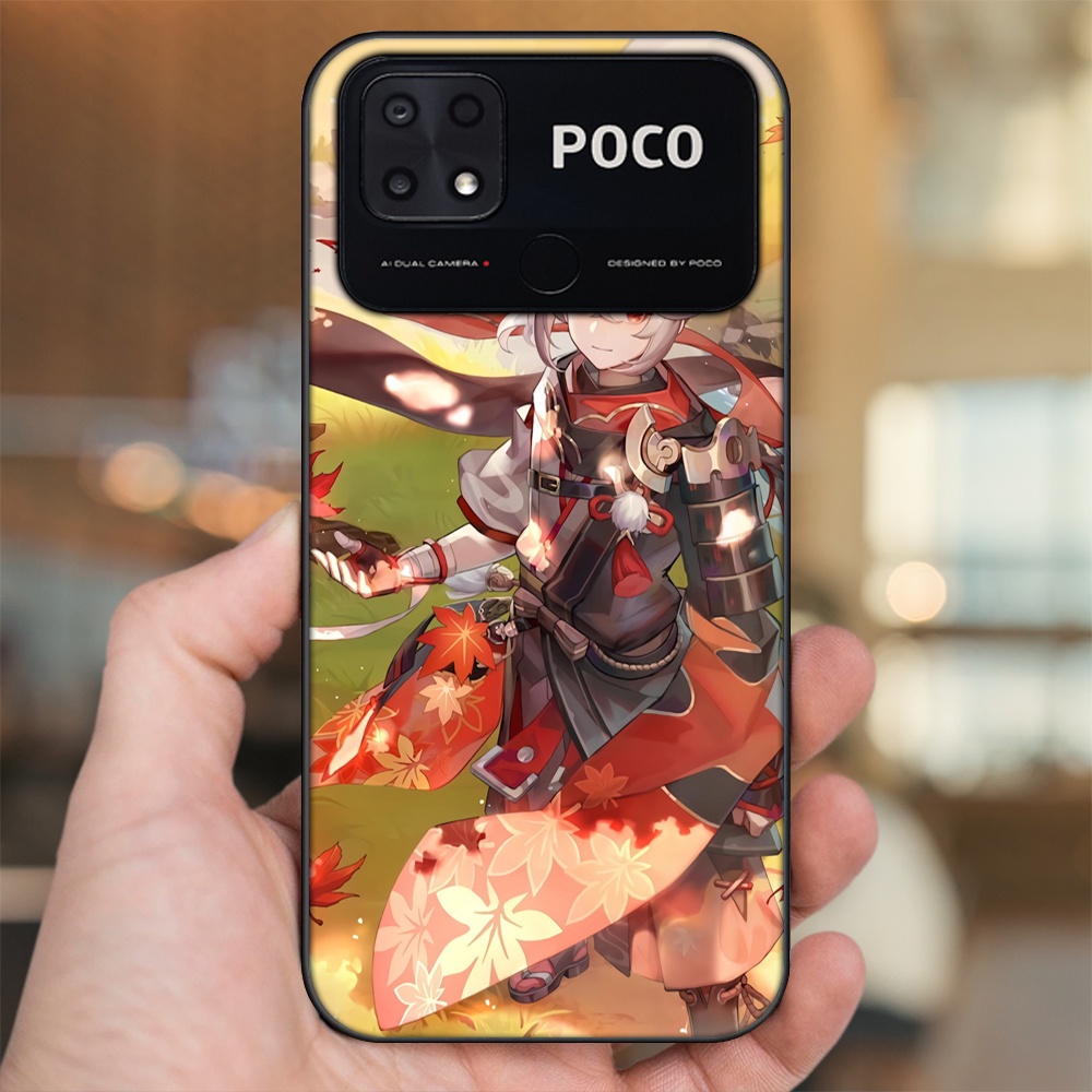 Ốp lưng Xiaomi Poco C40 viền đen in hình Kazuha Genshin Impact