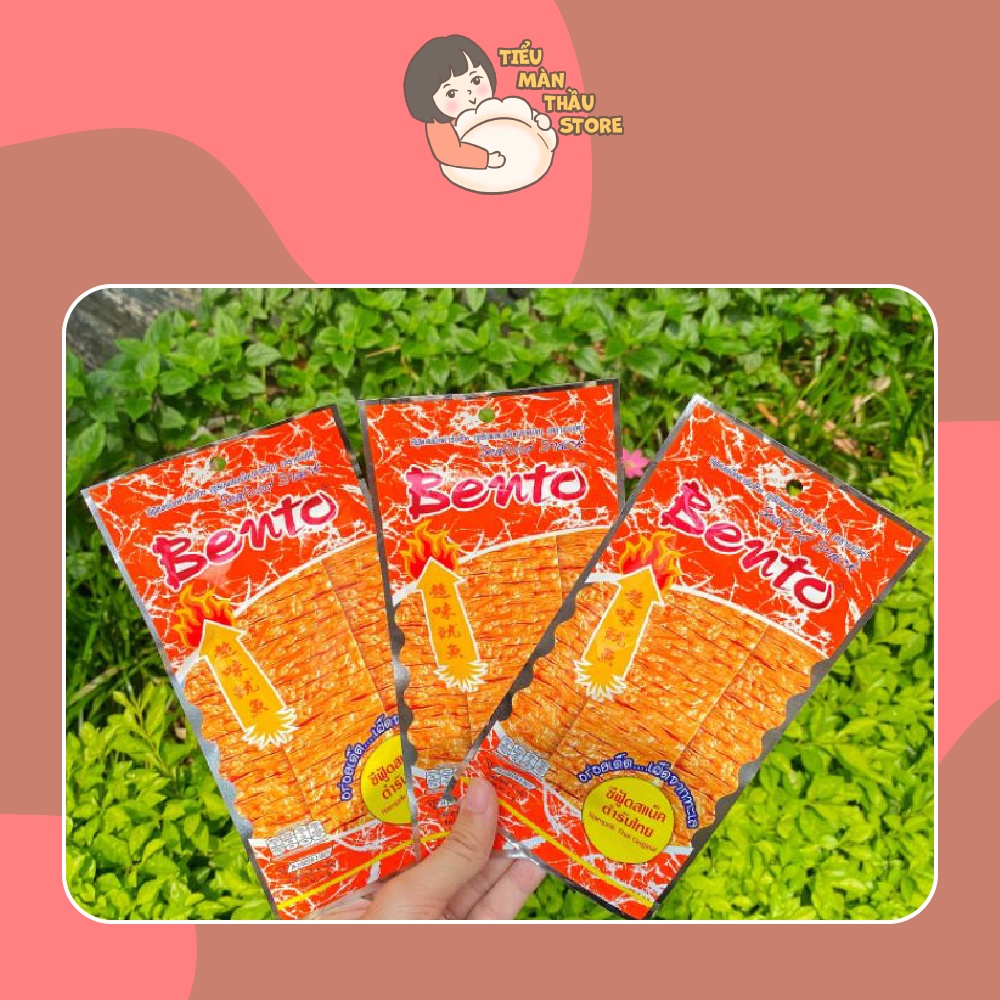 Snack mực Bento Thái Lan, mực cán mỏng bento tẩm gia vị 3 màu - Tiểu Màn Thầu Store
