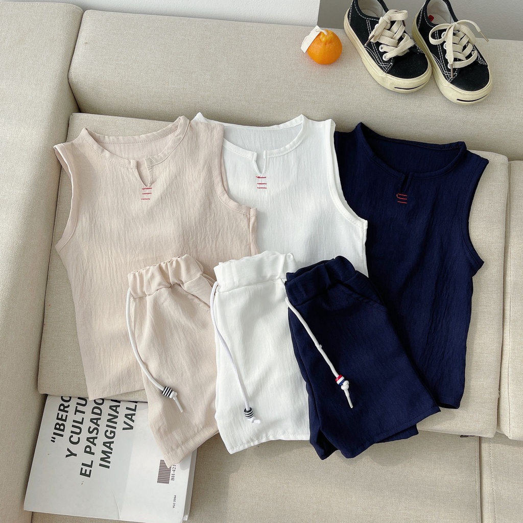 Bộ Sát Nách Cho Bé, Bộ Đồ Sát Nách Cho Mùa Hè Cực Mát Và Phong Cách Chất Đũi Cho Bé Yêu