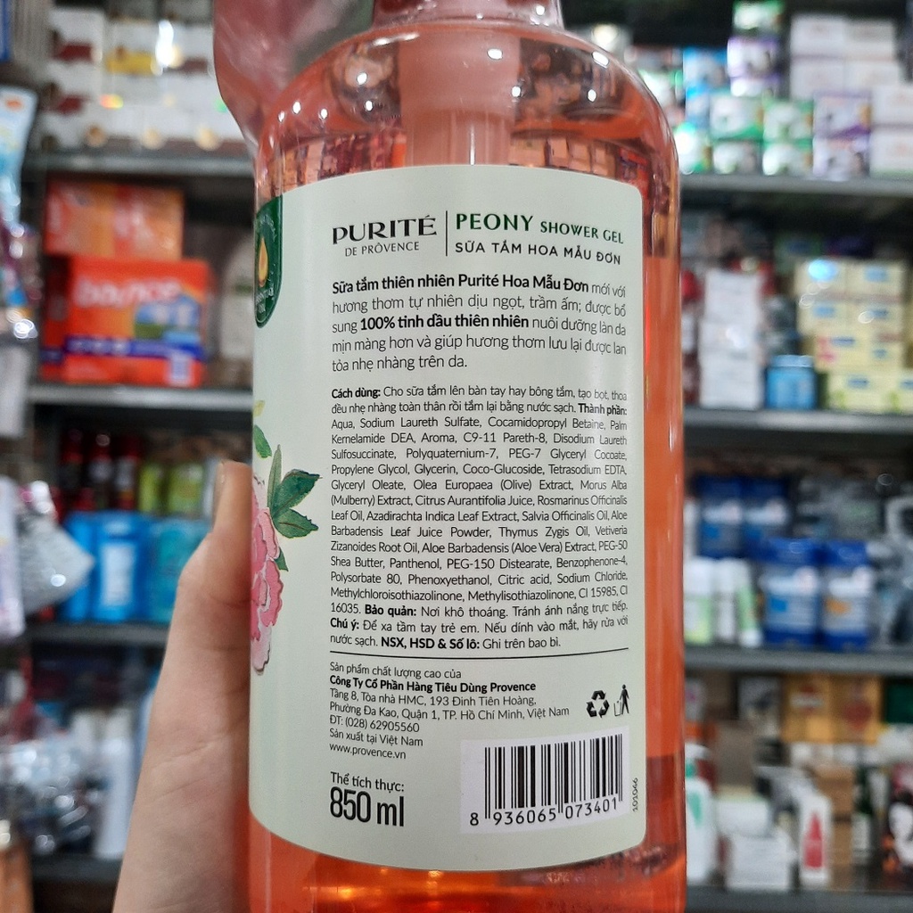 Sữa Tắm Thiên Nhiên Purité Hoa Mẫu Đơn 850ml