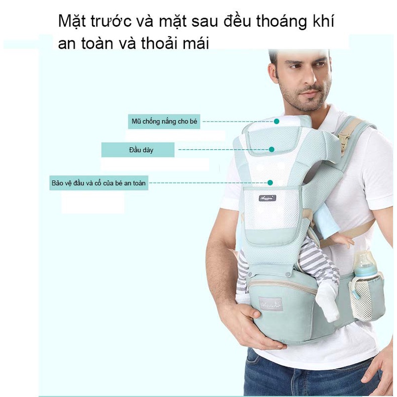 Địu em bé cao cấp, chính hãng trợ lực chống gù Aixintu Forbaby cho bé 0-3 tuổi Baby And Me