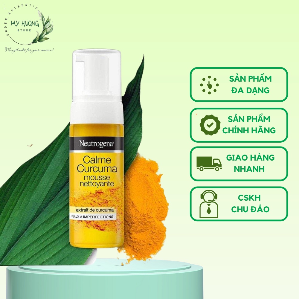 Sữa Rửa Mặt Neutrogena Calme Curcuma Tạo Bọt Tinh Chất Nghệ Cho Da Khô Da Nhạy Cảm Làm Sạch Dịu Nhẹ Không Gây Khô Da 125