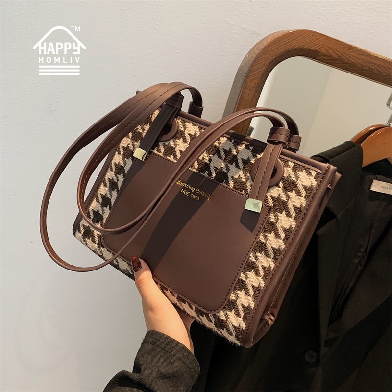 Túi đeo vai HAPPY HOMLIV họa tiết phong cách retro cho nữ