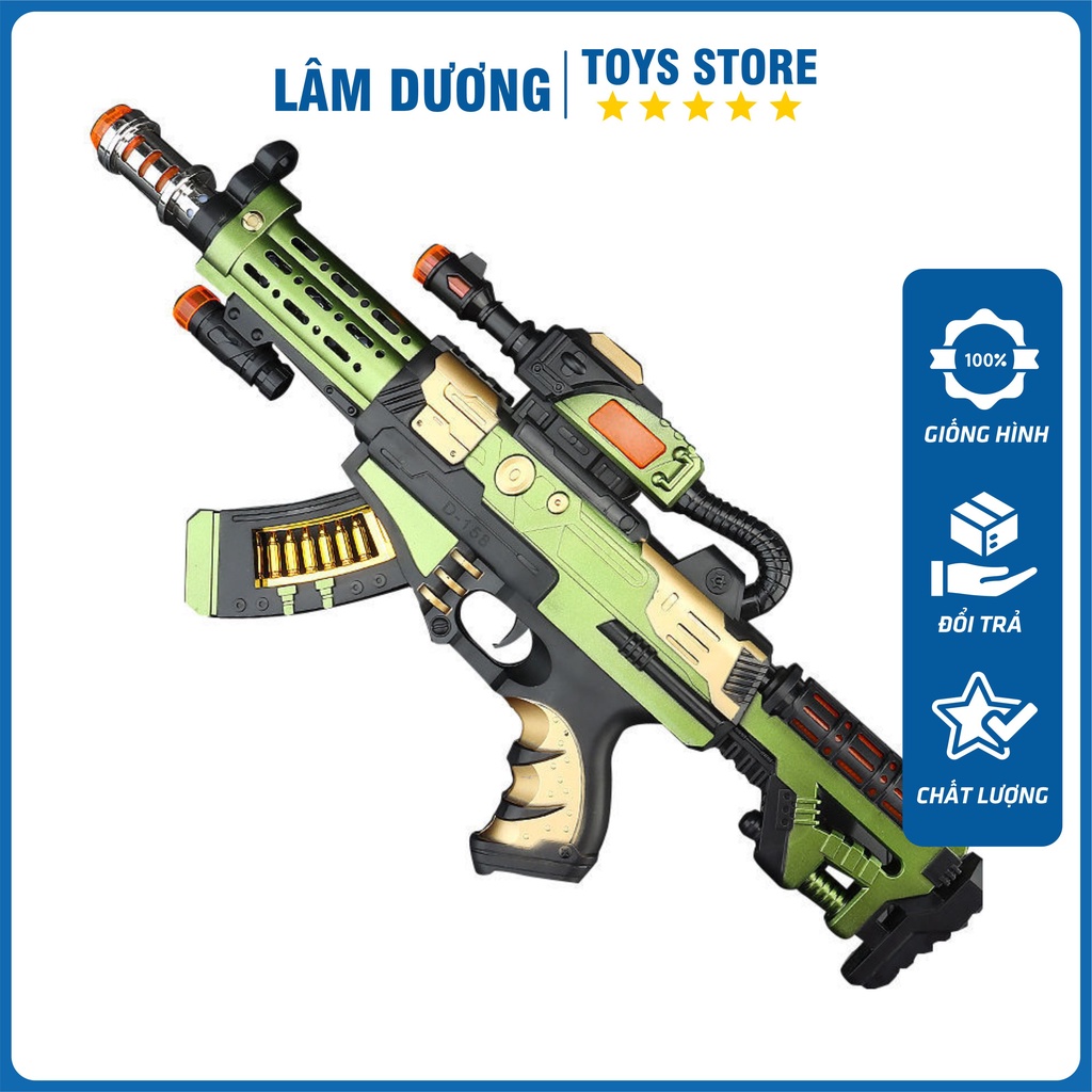 Đồ chơi súng trẻ em chạy pin phát đèn Laze có nhạc cho bé trai đồ chơi nhựa cho trẻ em