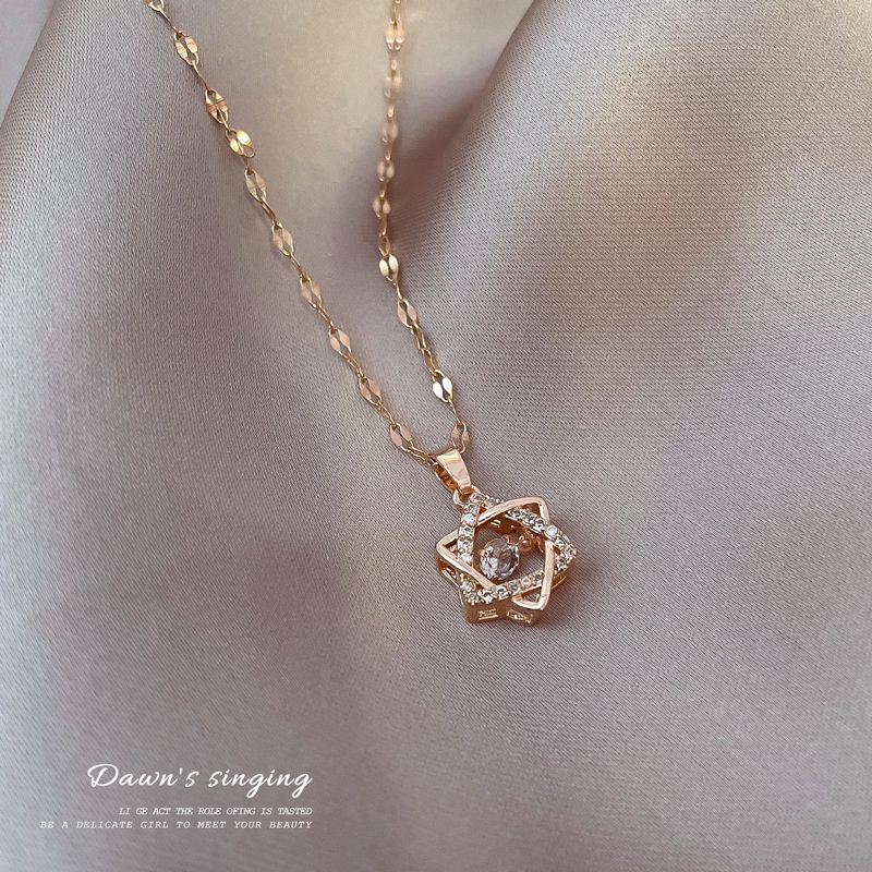 Dây chuyền nữ,vòng cổ dây titan không gỉ ,đính đá nhân tạo, sang trọng và thời trang LOZI (VCNU09)