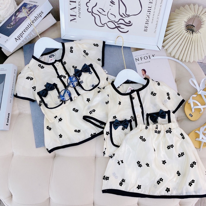 Set áo cv tơ boi thiết kế cho bé gái