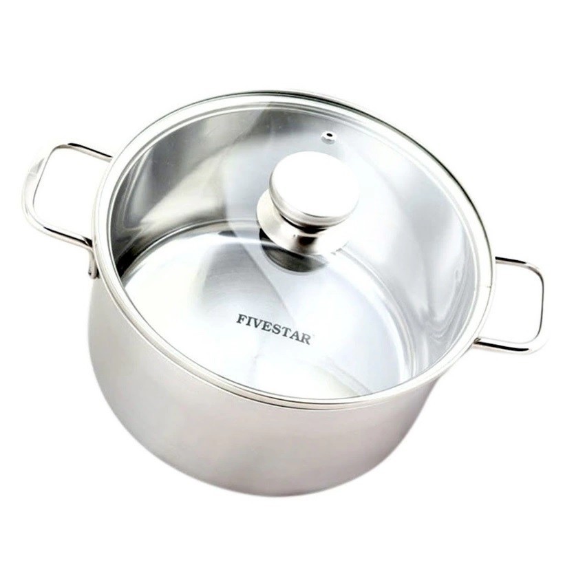 Bộ nồi inox 4 cái 3 đáy nắp kính Fivestar FS06CG