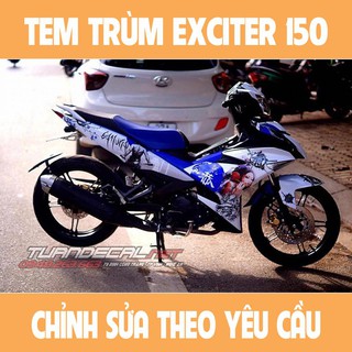 Tem Trùm Exciter 150 Samurai Xanh trắng Đẹp