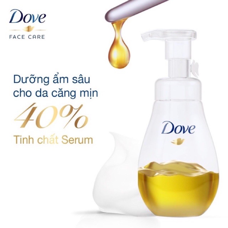 TRỢ GIÁ SỮA RỬA MẶT DẠNG BỌT DOVE 160ml giá bìa 195k/ chai tặng kèm km