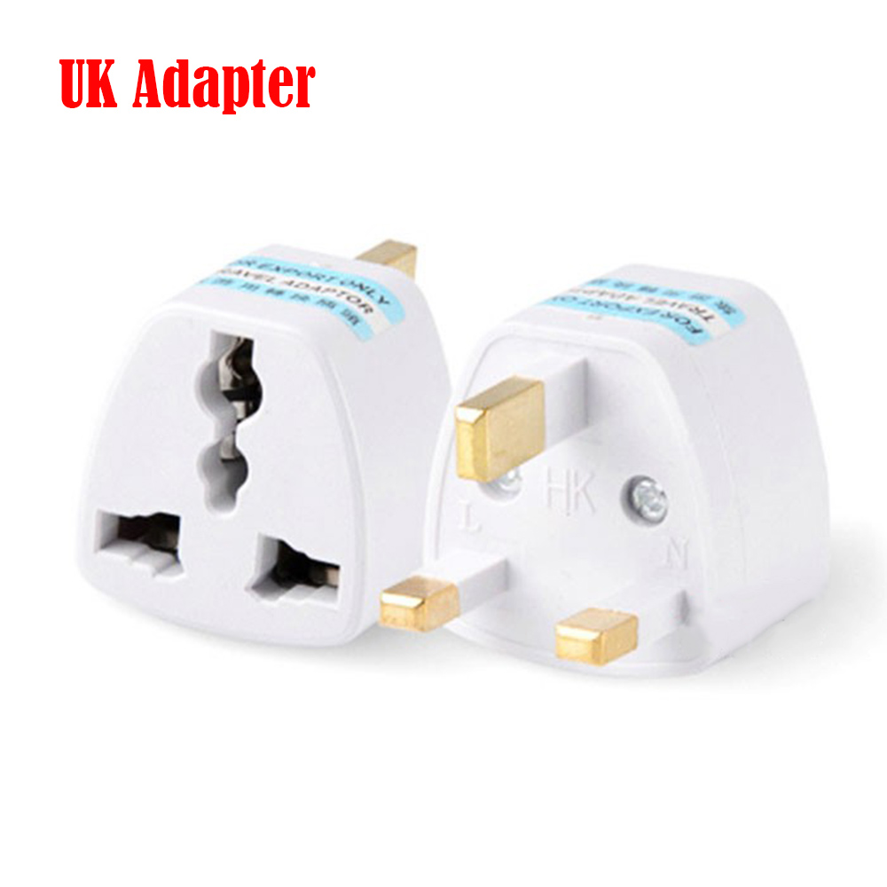 MYRON White US EU AU To UK HK Travel Socket Converter Plug Adapter Universal 3 Pin Outlet Electrical AC Power