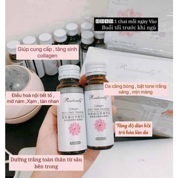 HỘP 8 CHAI Collagen Yến Rosebeauty