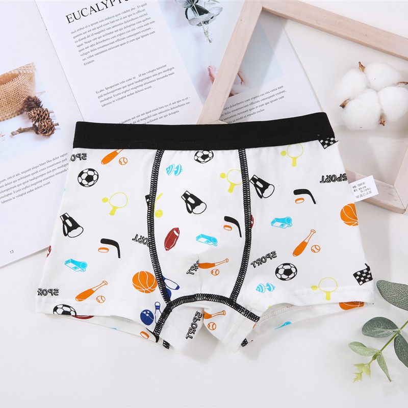 Hộp 3 quần lót dạng đùi Boxer bé trai Hàn Quốc 100% cotton mẫu Bóng Rổ